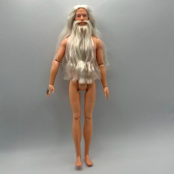 Nude Albus Dumbledore Medieval Merlin Long Beard Harry Potter Doll Mattel OOAK - Picture 2 of 14